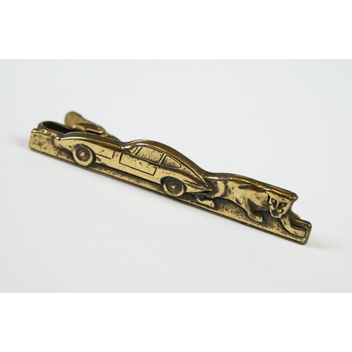 270 - Jaguar Cars emblem Lapel Badge and an E-type Jaguar Tie Clip