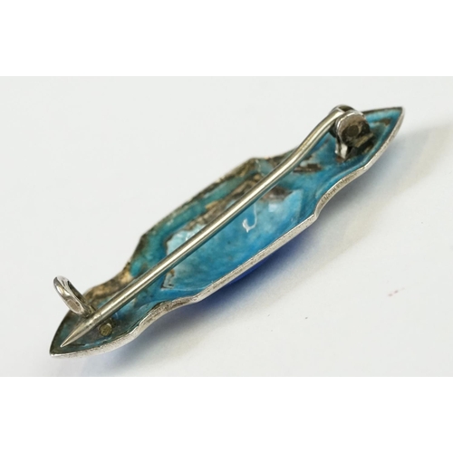 273 - Early 20th century Blue Enamel Brooch