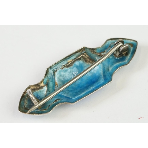 273 - Early 20th century Blue Enamel Brooch