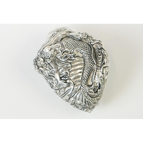 275 - Silver Plated Vesta Case with embossed mermaid decoration