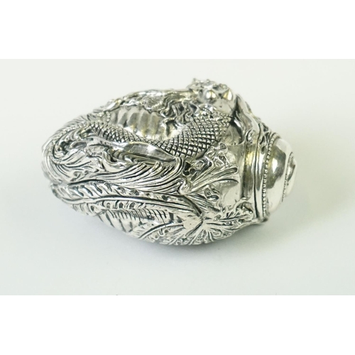 275 - Silver Plated Vesta Case with embossed mermaid decoration