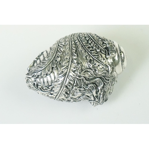 275 - Silver Plated Vesta Case with embossed mermaid decoration