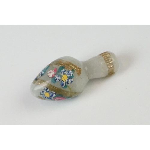 277 - A collection of three miniature oriental glass scent bottle with hand painted decoration.