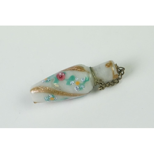 277 - A collection of three miniature oriental glass scent bottle with hand painted decoration.