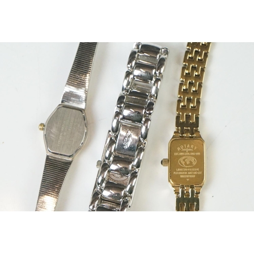 285 - A small collection of ladies and gents wristwatches to include Rotary and Accurist examples.