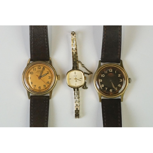 291 - Two vintage gents Roamer wristwatches together with a ladies Citizen example