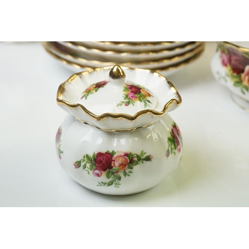 56 - Royal Albert ' Old Country Roses ' tea service comprising teapot & cover, 8 teacups, 6 saucers, 6 te... 