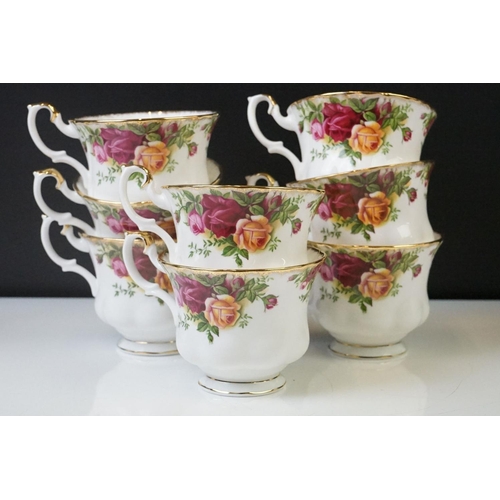 56 - Royal Albert ' Old Country Roses ' tea service comprising teapot & cover, 8 teacups, 6 saucers, 6 te... 