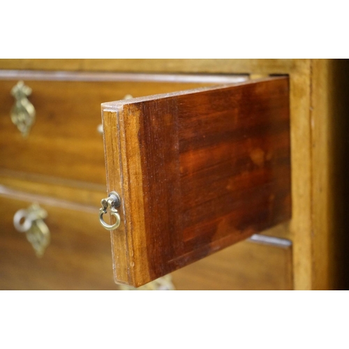 598 - Edwardian Mahogany Bureau Bookcase, the upper section with twin astragel doors opening to three adju... 