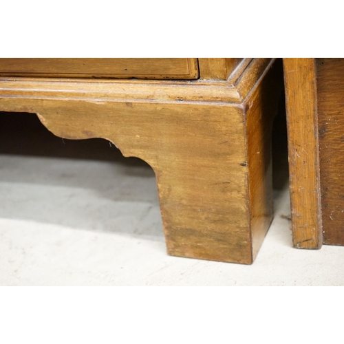 598 - Edwardian Mahogany Bureau Bookcase, the upper section with twin astragel doors opening to three adju... 