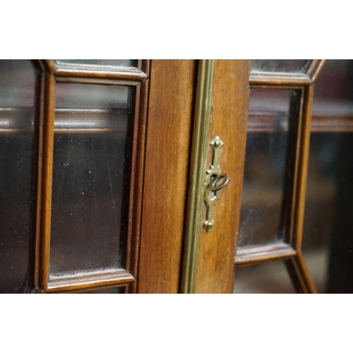 598 - Edwardian Mahogany Bureau Bookcase, the upper section with twin astragel doors opening to three adju... 