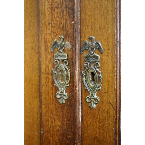 599 - George III Mahogany Linen Press, the upper section later converted to half hanging space and half sh... 