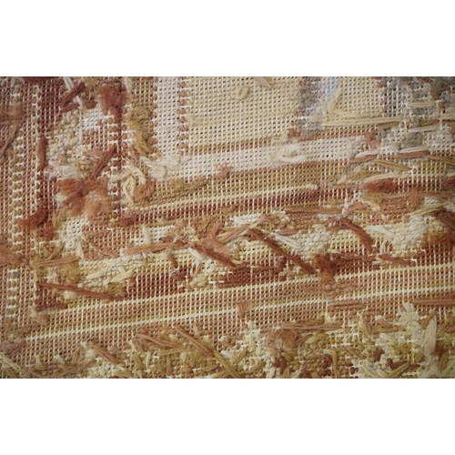 602 - Large French  Aubusson style Tapestry, the green ground with panels of floral sprays within a stylis... 