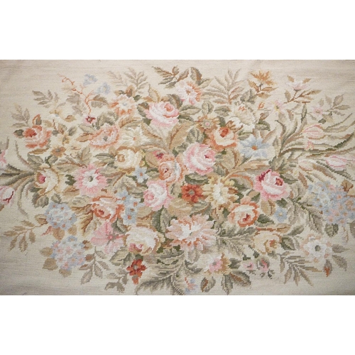 602 - Large French  Aubusson style Tapestry, the green ground with panels of floral sprays within a stylis... 