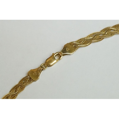 205A - A ladies fully hallmarked 9ct gold ladies rope twist necklace with lobster clasp.