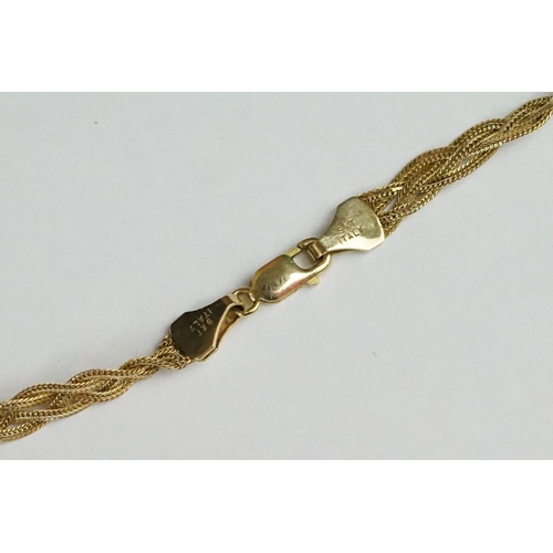 205A - A ladies fully hallmarked 9ct gold ladies rope twist necklace with lobster clasp.