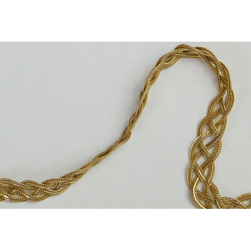 205A - A ladies fully hallmarked 9ct gold ladies rope twist necklace with lobster clasp.