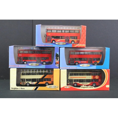 1018 - Five boxed / cased Creative Master diecast model buses to include 2 x Brighton & Hove (UKBUS 2006 & ... 