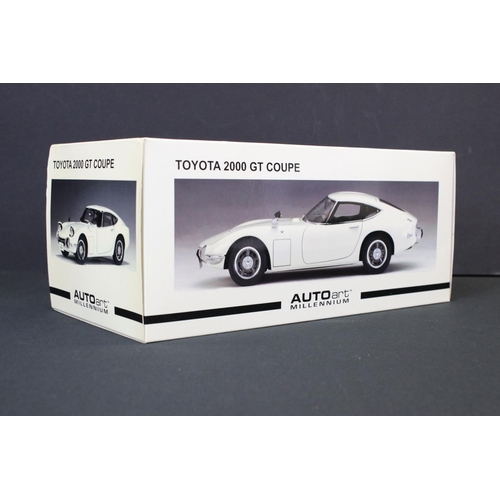 Two boxed AutoArt Millennium 1./18 diecast models to include Mercedes Benz  280 SE and Toyota 2000 GT