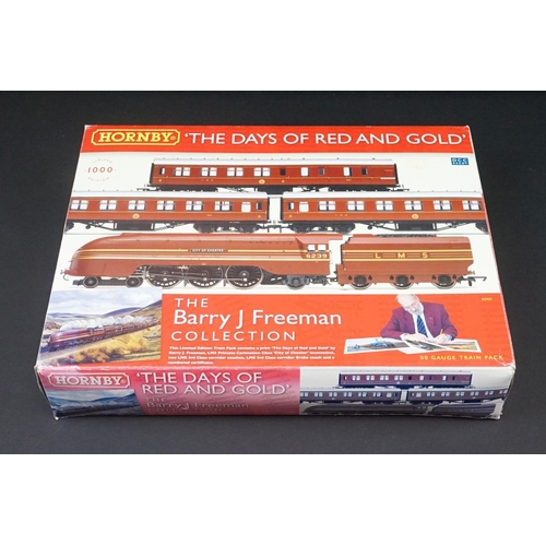 20 - Boxed ltd edn R2907 The Days of Red and Gold The Barry J Freeman Collection train set (discolouring ... 