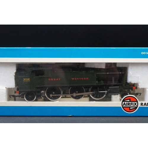 25 - Five boxed Airfix OO gauge locomotives to include 54150-1 Prairie Tank Loco 2-6-2 GWR green livery, ... 