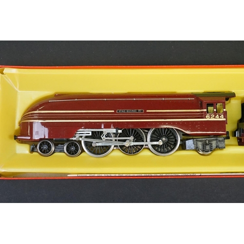 30 - Four boxed Triang Hornby locomotives to include R871 LMS 4-6-2 Coronation Locomotive in maroon, 2 x ... 