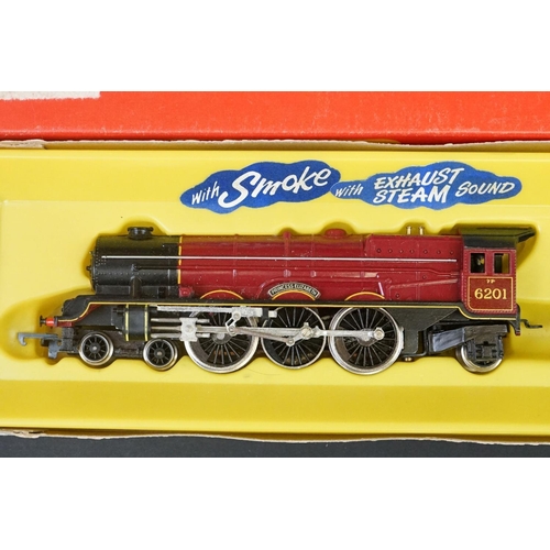 31 - Four boxed Hornby OO gauge locomotives to include R258 LMS 4-6-2 Princess Elizabeth, R302 BR Class 3... 