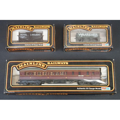 46 - 33 Boxed OO gauge items of rolling stock featuring coaches, wagons and vans to include 29 x Hornby /... 