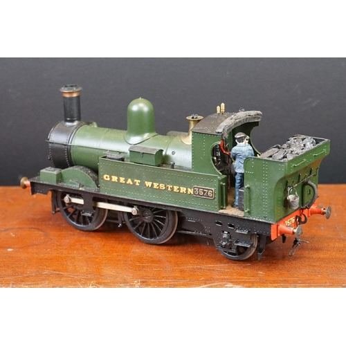 56 - Two cast kit built O gauge locomotives to include 2-4-0 GWR 1454 and 0-6-0 GWR 3576, both well made,... 