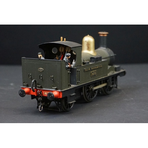 57 - Cast kit built O gauge 0-6-0 Fair Rosamund 1473 locomotive, with 2 figures, contained within custom ... 