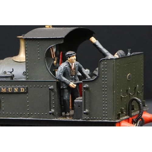 57 - Cast kit built O gauge 0-6-0 Fair Rosamund 1473 locomotive, with 2 figures, contained within custom ... 