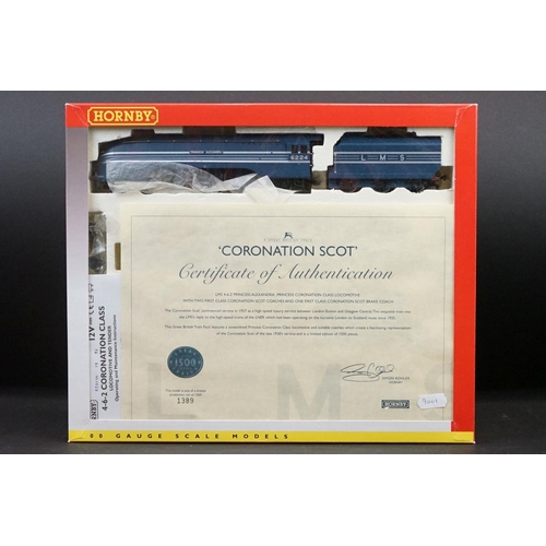 9 - Boxed Hornby R2317M Coronation Scot Train Pack complete with Princess Alexandra locomotive, rolling ... 