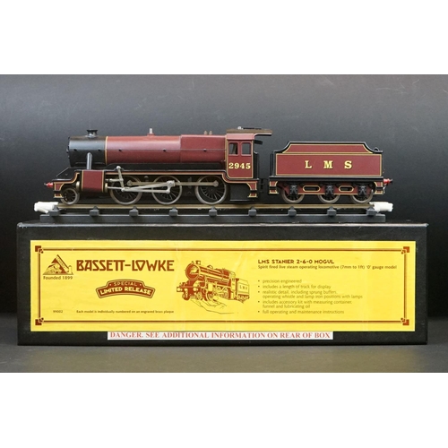 65 - Boxed Special ltd Release edn Bassett Lowke O gauge 99002 LMS Stanier 2-6-0 Mogul locomotive, ex