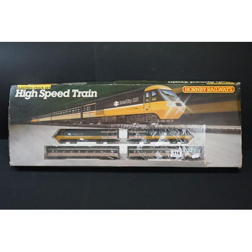 114 - Three boxed OO gauge train sets to include Hornby R176 Flying Scotsman set, Lima Inter City 125 set ... 