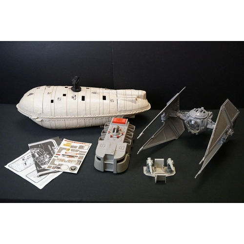 1684 - Star Wars - Three original play worn vehicles to include Tie Interceptor with instructions, Imperial... 