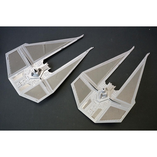 1684 - Star Wars - Three original play worn vehicles to include Tie Interceptor with instructions, Imperial... 