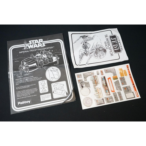 1684 - Star Wars - Three original play worn vehicles to include Tie Interceptor with instructions, Imperial... 