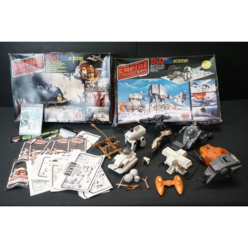 1686 - Star Wars - Nine play worn mini rigs to include Ewok Assault Catapult complete with instructions, IN... 