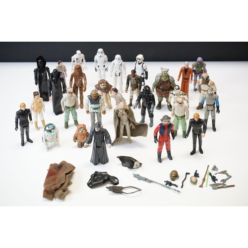 1688 - Star Wars - 30 play worn Star Wars figures to include 2 x Luke Skywalker (Jedi Knight), Nien Nunb, P... 