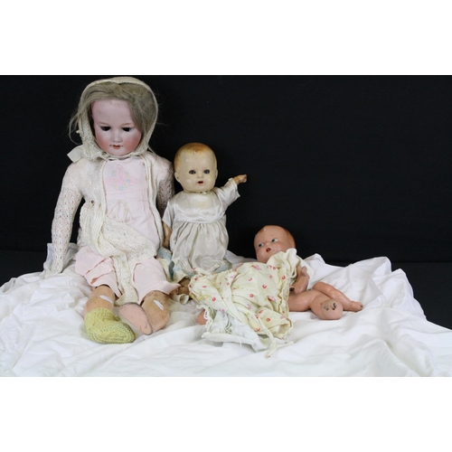 309 - Two early 20th C German bisque headed dolls to include SHA 339-2 baby doll, sleeping blue glass eyes... 