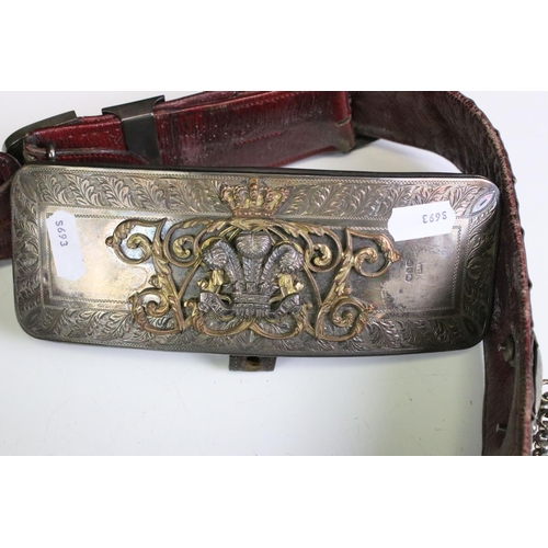 271 - A British Military Officer's Hallmarked Sterling Silver And Ormolu Mounted Pouch To The Prince Of Wa... 