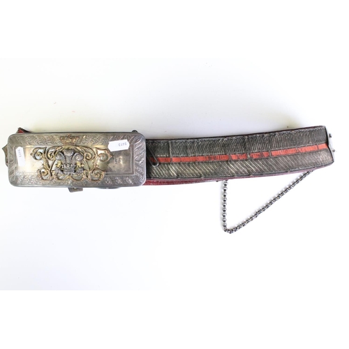 271 - A British Military Officer's Hallmarked Sterling Silver And Ormolu Mounted Pouch To The Prince Of Wa... 