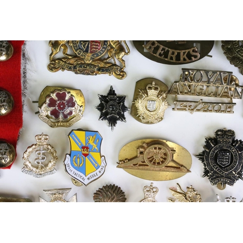 291 - A Collection Of Mainly British Military Regimental Cap Badges And Titles To Include The Royal Engine... 