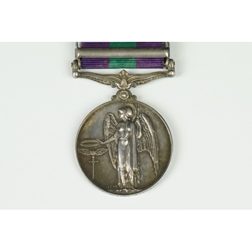 1 - A British Full Size General Service Medal (GSM) With Malaya Bar, Named And Issued To No.22656251 Pri... 