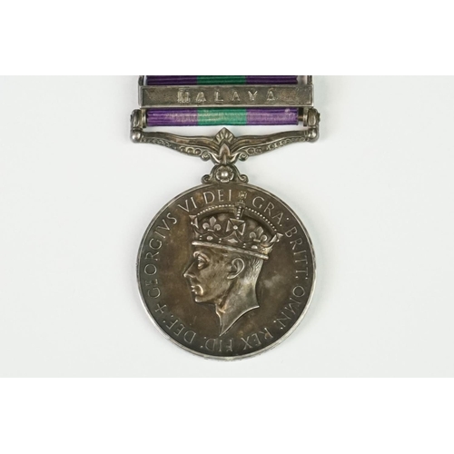 1 - A British Full Size General Service Medal (GSM) With Malaya Bar, Named And Issued To No.22656251 Pri... 