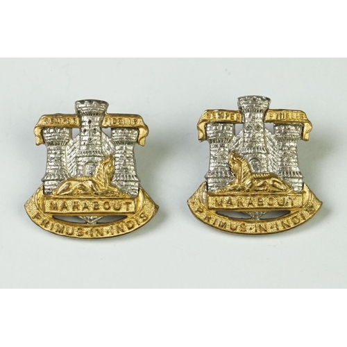 14 - A Collection Of Fourteen British Military The Devon & Dorset Regiment Badges To Include Shoulder Tit... 