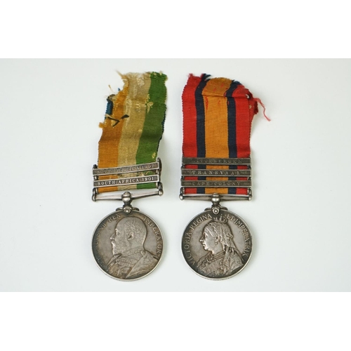 4 - A British Boer War / South Africa Full Size Medal Pair To Include The Queens South Africa Medal With... 