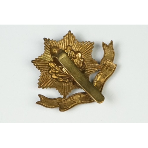 5 - A British Military The Cheshire Regiment All Brass Other Ranks Cap Badge With Slider Fixing To Verso... 