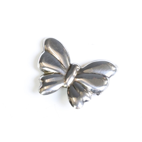 239 - A sterling silver butterfly brooch.