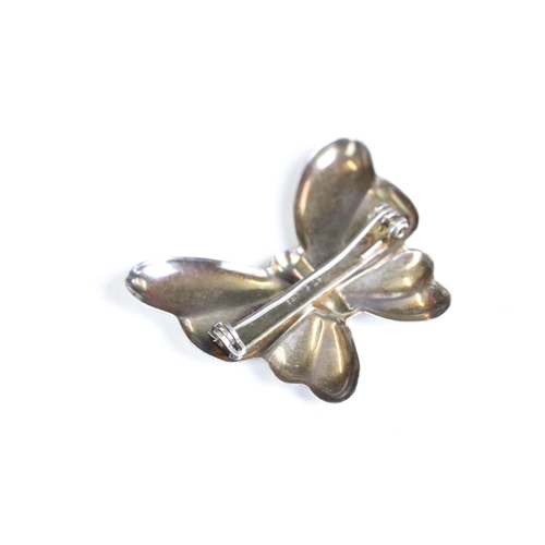 239 - A sterling silver butterfly brooch.